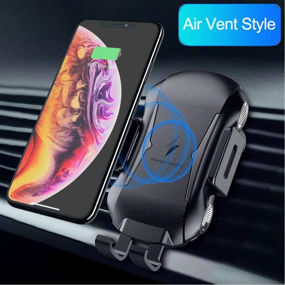 Air Vent Style DCAE Qi Беспроводное зарядное устройство для автомобиля крепление 10 Вт быстрый автоматический зажим вентиляционное отверстие держатель телефона для iPhone 11 XS XR X 8 samsung S10 S9 S8 - Цвет: Air Vent Style