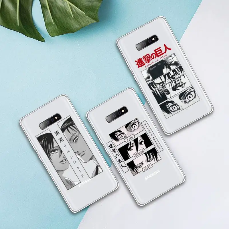 

attack on titan japan anime Phone Case Transparent For Samsung Galaxy A S Note J 5 8 51 2016 Prime 20 Ultra 6 7 Edge PLUS 21