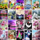 Алмазная 5D картина сделай сам, Набор для вышивки крестиком с изображением цветов, пейзажа, полная круглая мозаика, картина стразы, Декор, распродажа