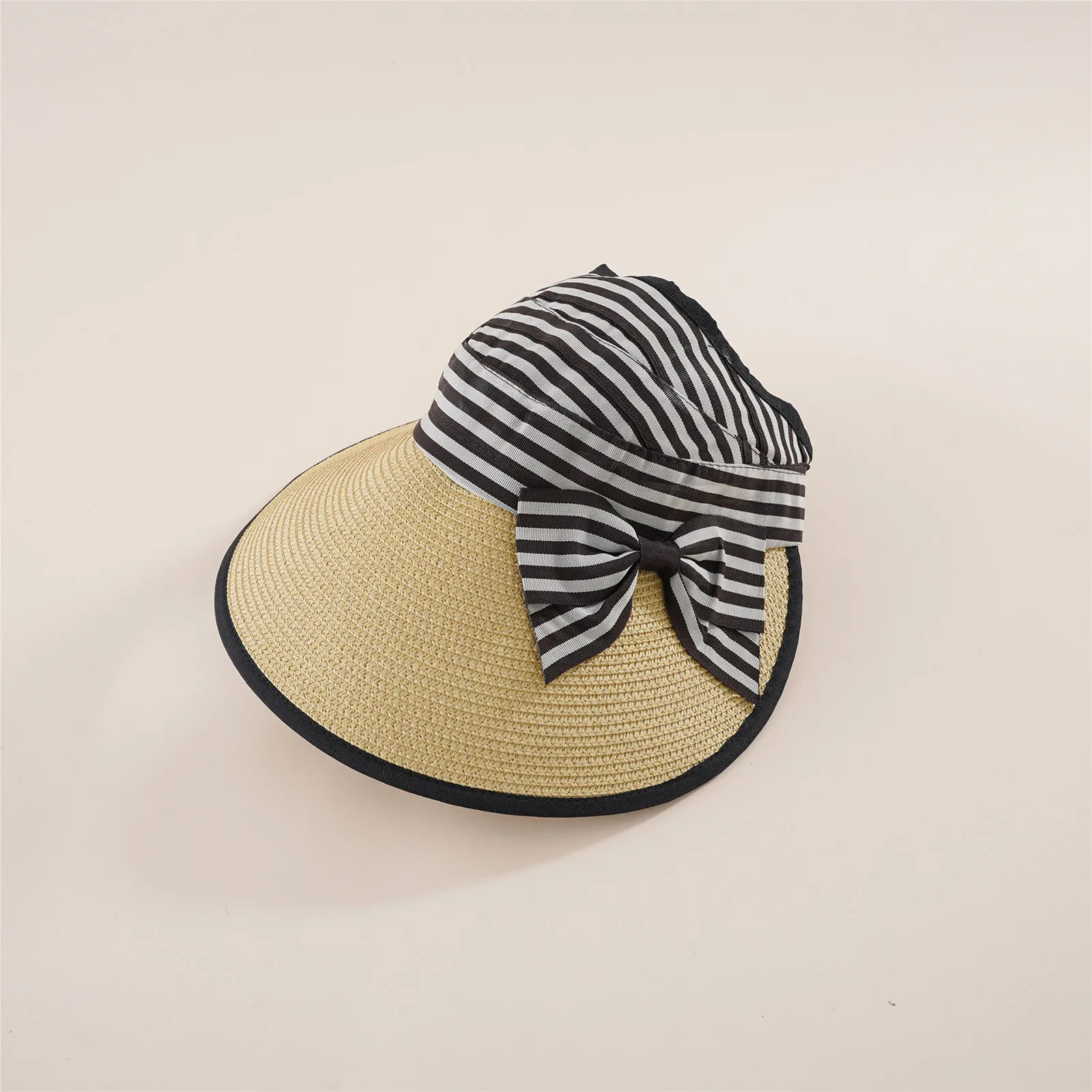 Новая летняя женская вязаная однотонная соломенная шляпа с бантом Регулируемая