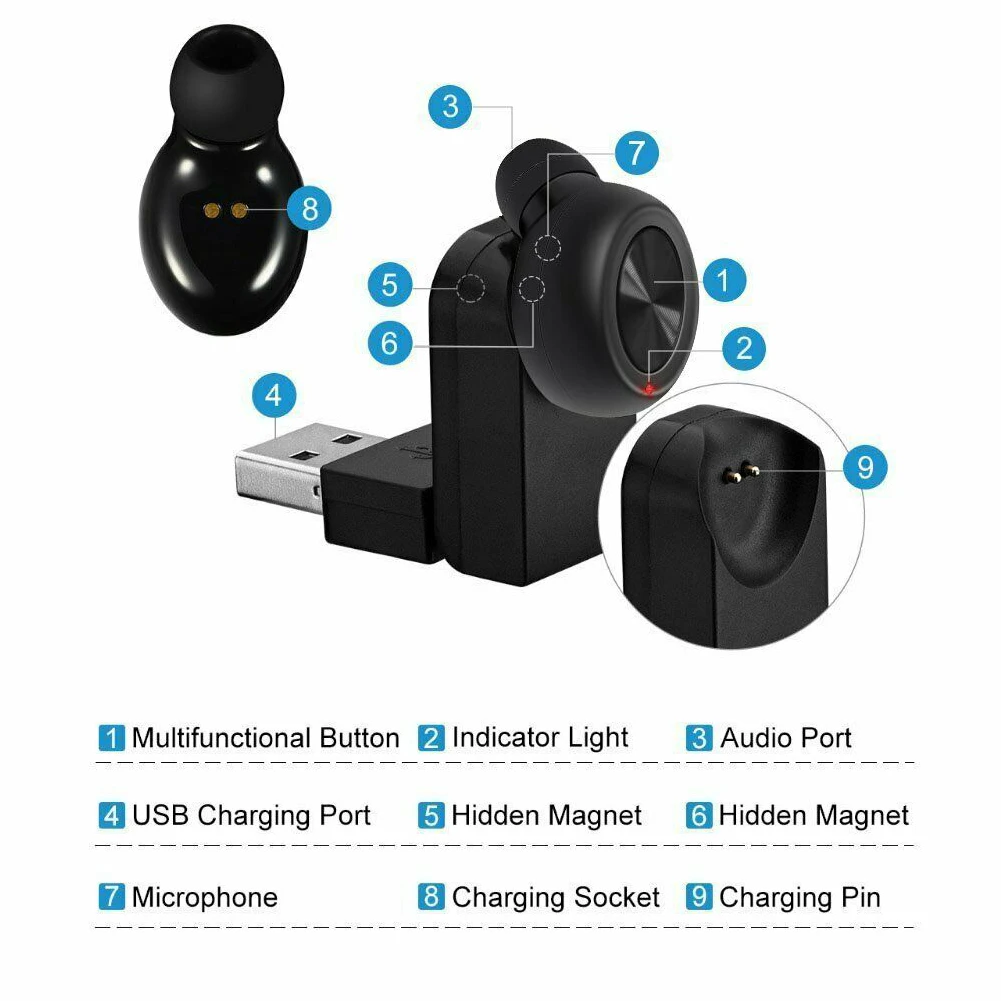 1 шт. Bluetooth 4 2 магнитные спортивные наушники с шумоподавлением беспроводные мини