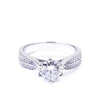 tianyu gems silver 925 jewelry ring women classic 6 5mm round brilliant vs moissanite finger band rings gemston anniversary gift