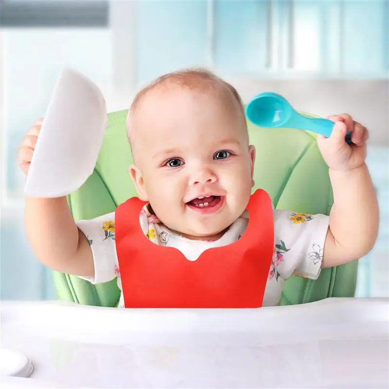 

24pcs Red Non-woven Apron Children's Anti-stain Bib Mealtime Bib Kids Apron