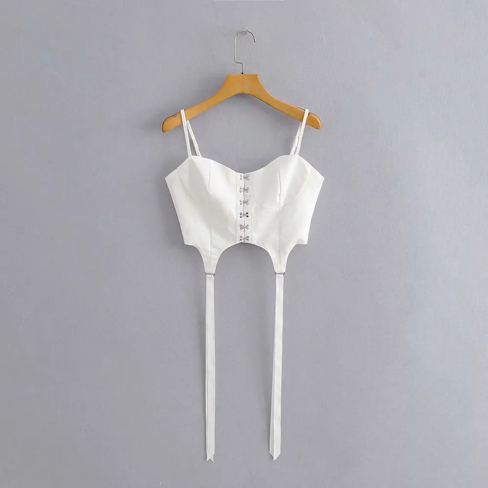 

Halter single breasted vest short white jacket