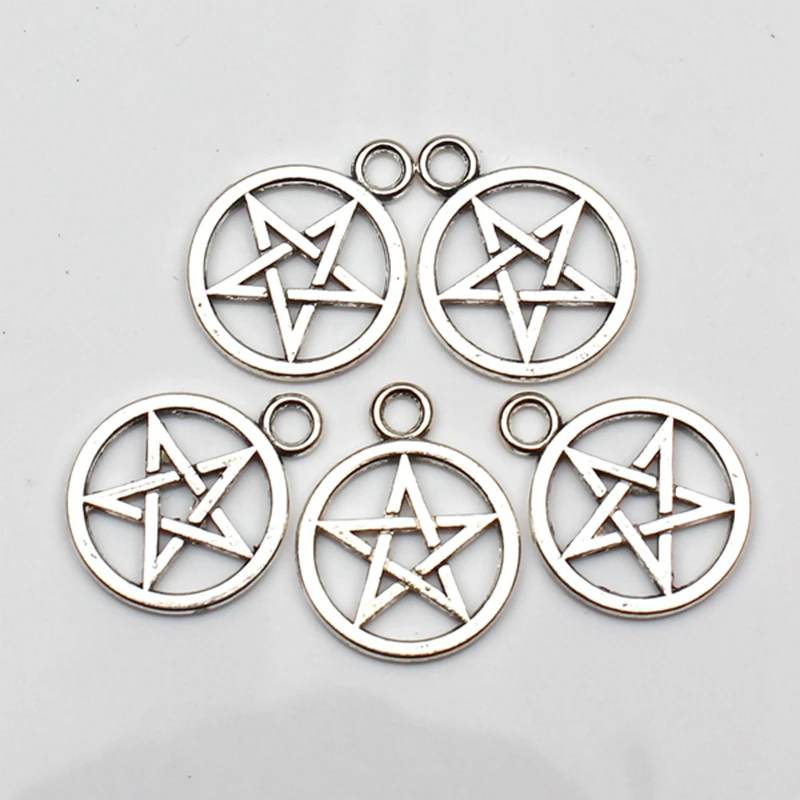 

8pcs Charms star pentagram 20mm Antique Tibetan Silver Pendant Finding Accessories DIY Vintage Choker Necklace Handmade