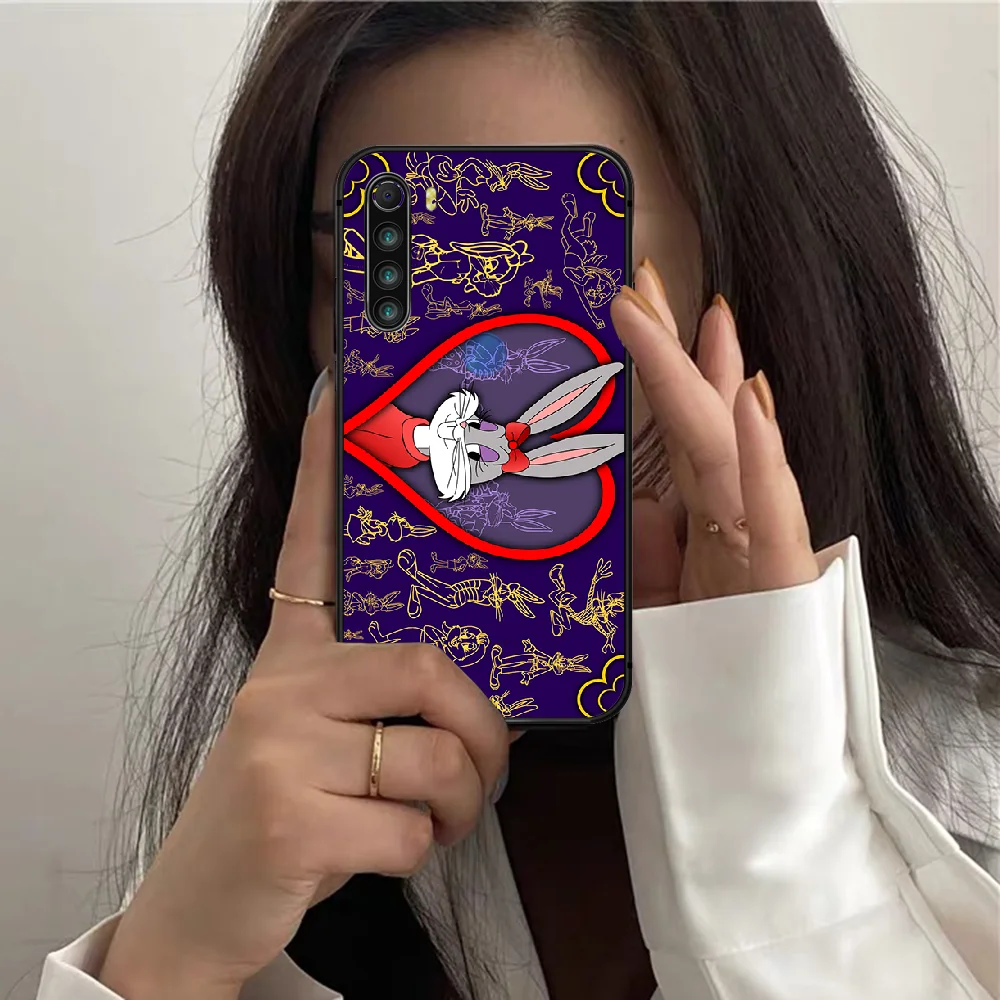 

Catoon Bugs Cute Bunny Anime Phone Case For XIAOMI Redmi Note 6 7 8 9 10 T Pro K40 black Prime 3D Back Luxury Cover Painting