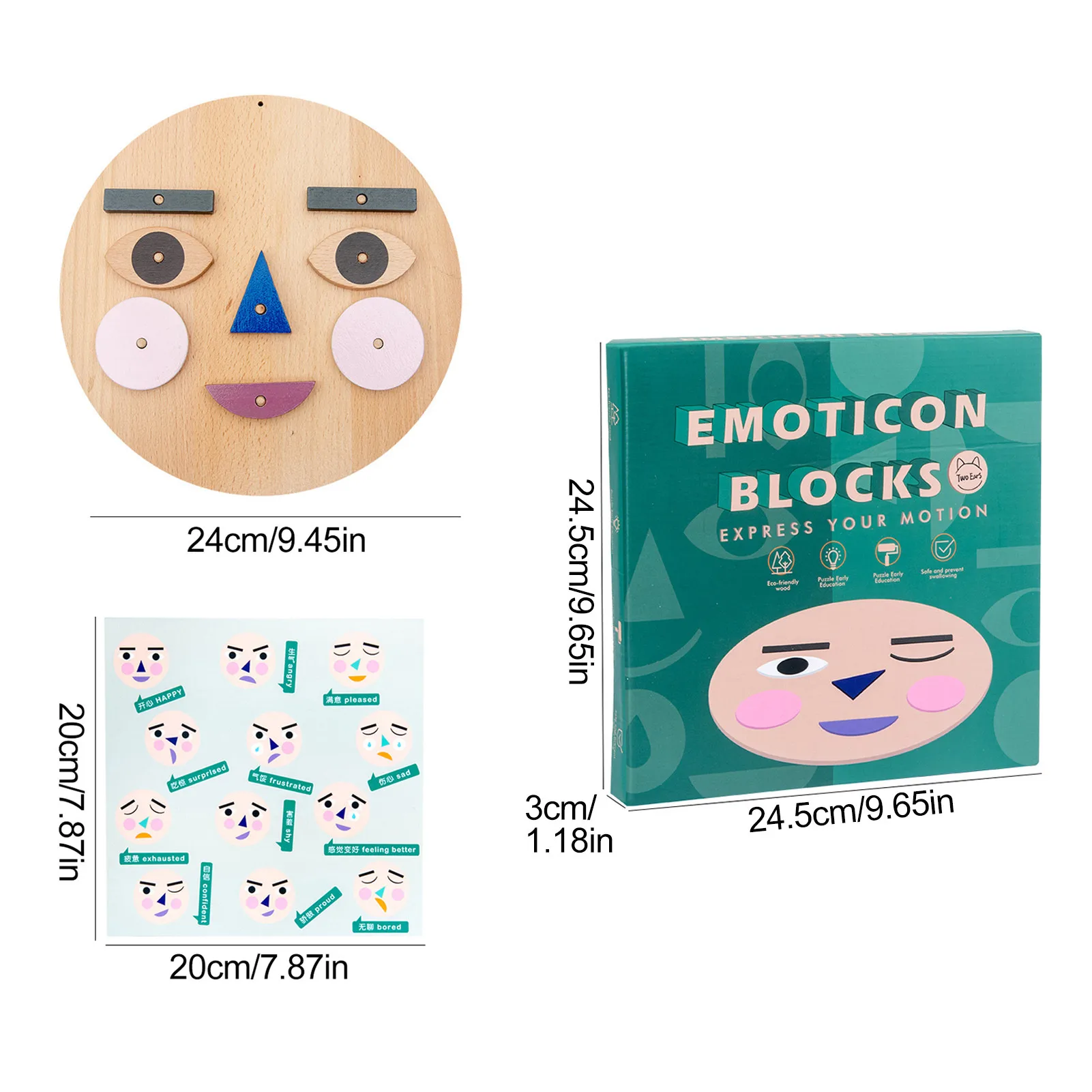

Children's Educational Toys Fun Face-changing Expression Games Kindergarten Game Materials Handmade Wooden Building Blocks Toy
