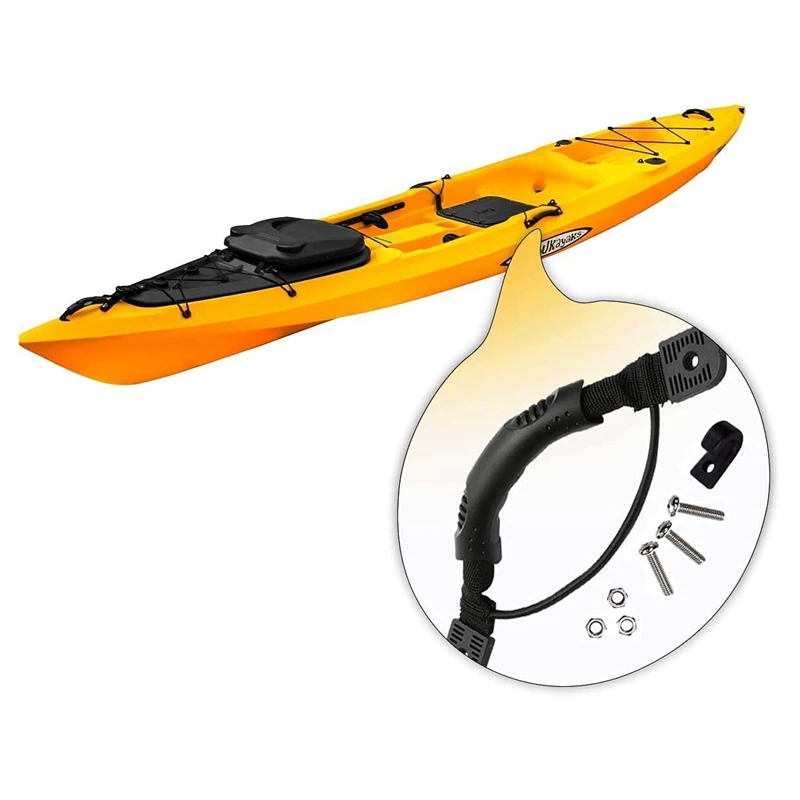 

2Pcs Kayaks Canoe Boat Side Mount Carry Handle Kayak Handle Carry Handles Mount Paddle with Screws and Bungee Cord