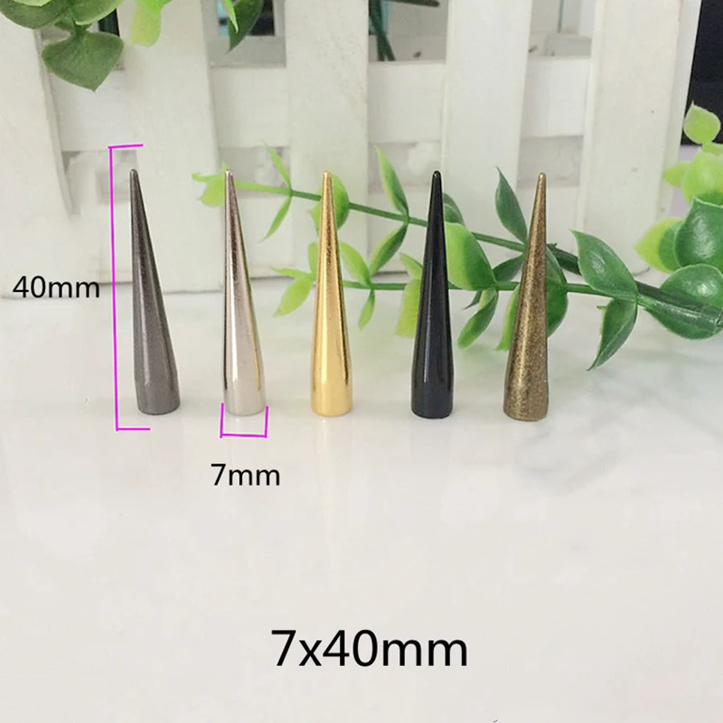 7 мм Диаметр Латунь панк шип деталь одежды заклепки Шпильки с винтами для сумки