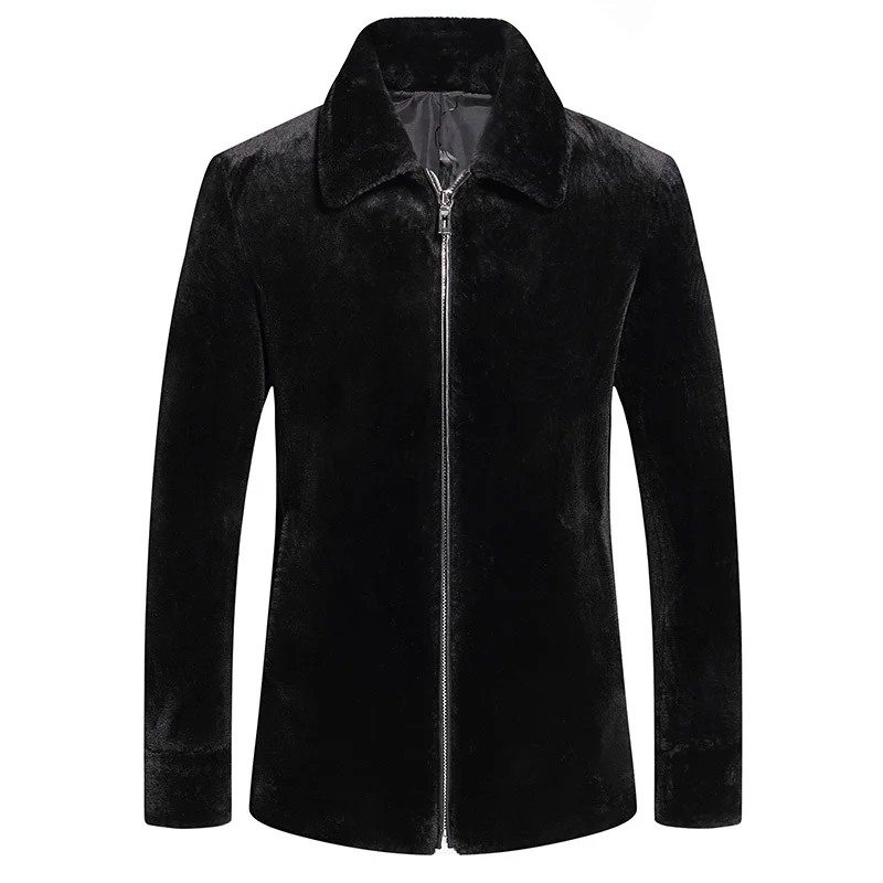 

winter Real men's coat, coat with wool hat 2020, large warm wool coat