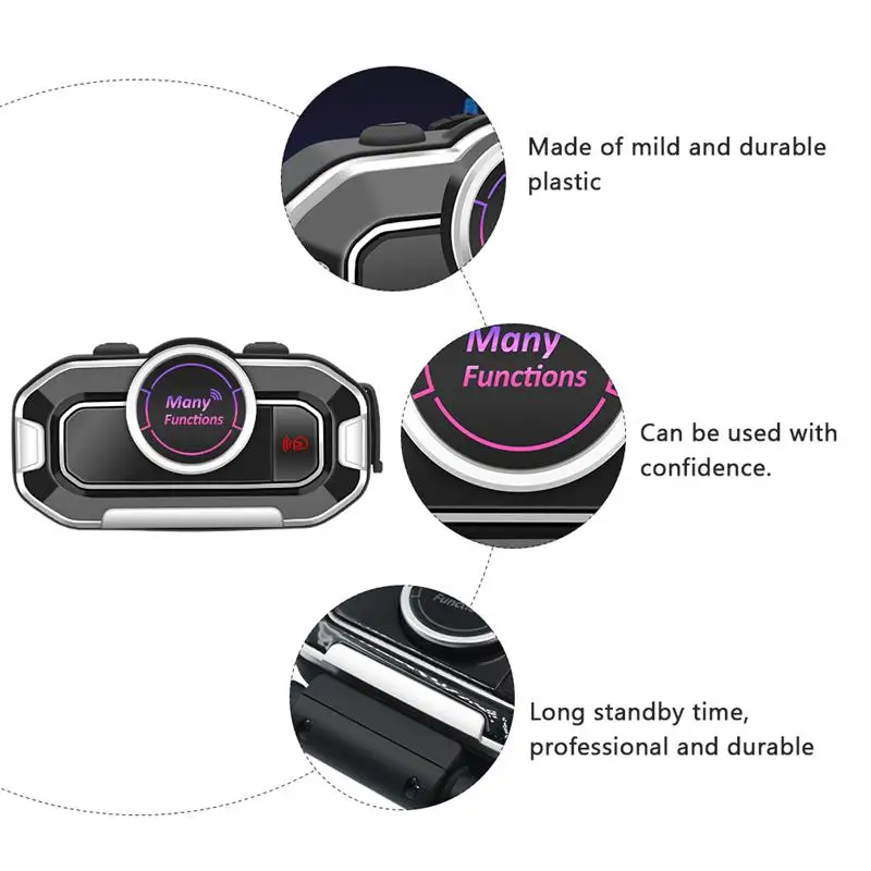 

Motorcycle Helmet Intercom Bluetooth Headset Wireless Automatic Memory Headphone With Built-in Speaker Hands-free Earphone