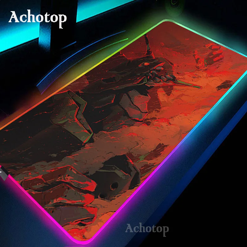 

RGB Evangelion Mouse Pad PC Gamer Computer Anime Keyboard Mouse Mat EVA Mousepad Large Keyobard Gaming Accessories Desk Mat