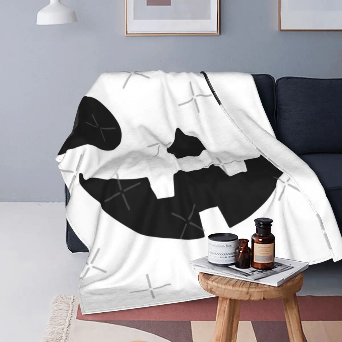 

Manta de cara de calabaza para Halloween, colcha a cuadros para cama, sofá, manta de lana para cama