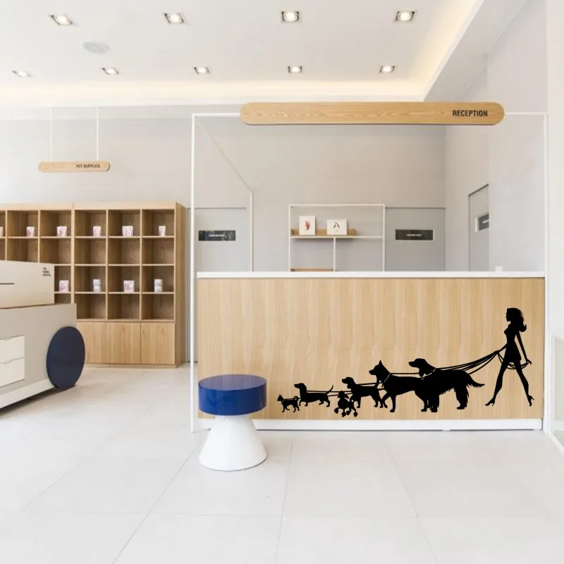 Стрижка собак Салон Наклейка Зоомагазин Стикер Стены Плакаты Виниловые