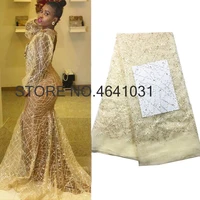 latest african lace fabric 2021 high quality lace with beaded sequins lace fabric for party dress m3227 nigerian lace fabrics