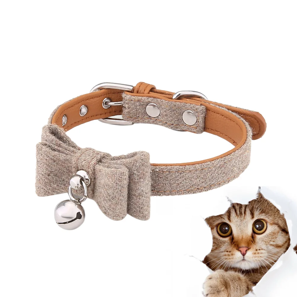 

Felt Cat Tie Collar Creative Bell Pet Neck Ring Practical Kitten Collar (Blue)
