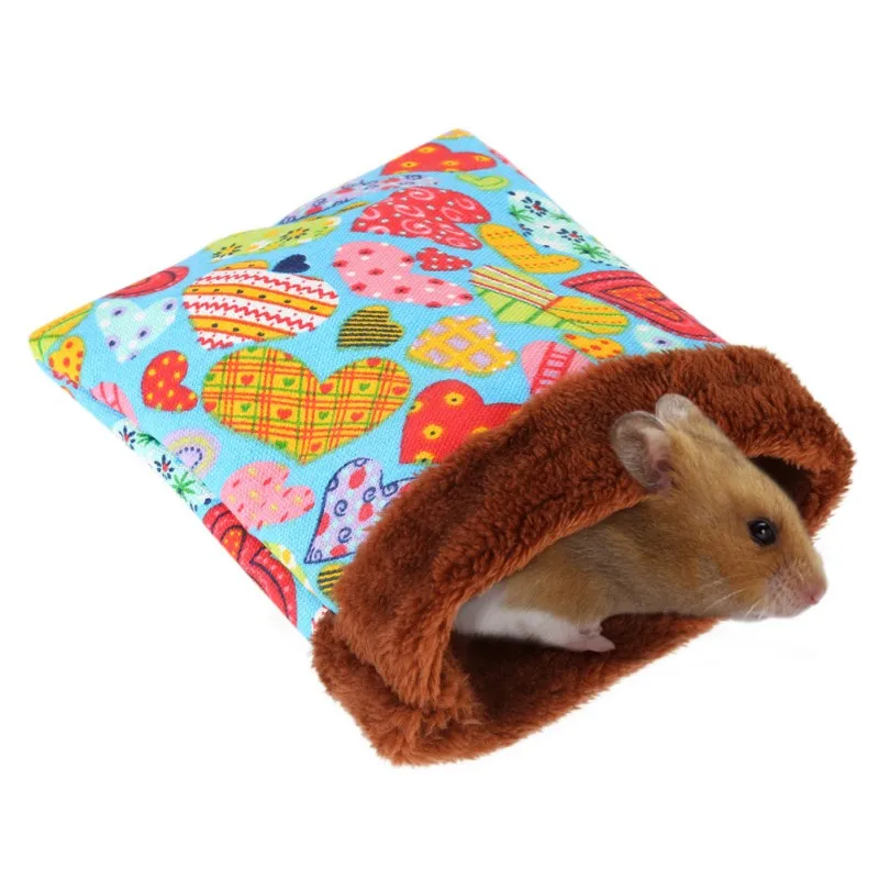 Warm Hamster Bed House Soft Plush Guinea Pig Rat Nest Small Animals Mouse Sleeping Bag Accessories Cage | Дом и сад