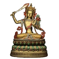 laojunlu pure copper painted manjushri bodhisattva antique bronze masterpiece collection of solitary chinese traditional style