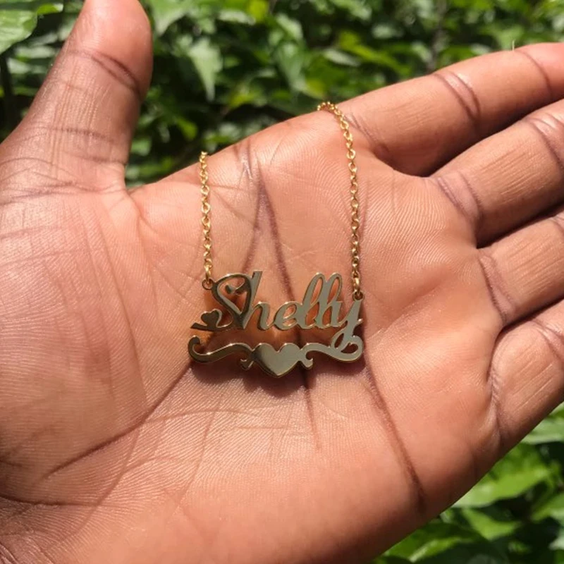 

Custom Name Love Ribbon Necklace For Woman Gold Silver Pendant Nameplate Choker Man Punk Party Birthday Gift Jewelry Wholesale