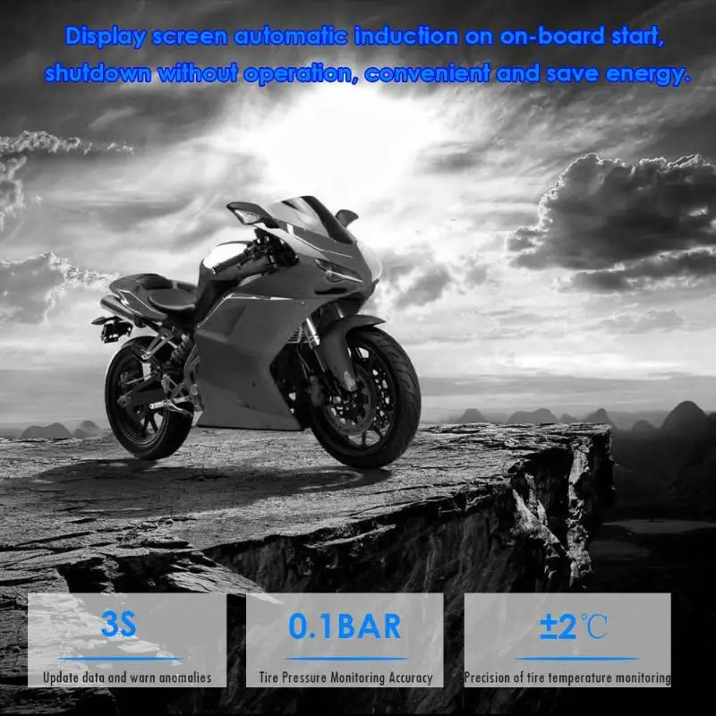 Беспроводной ЖК дисплей система мониторинга давления в шинах мотоцикла TPMS 2