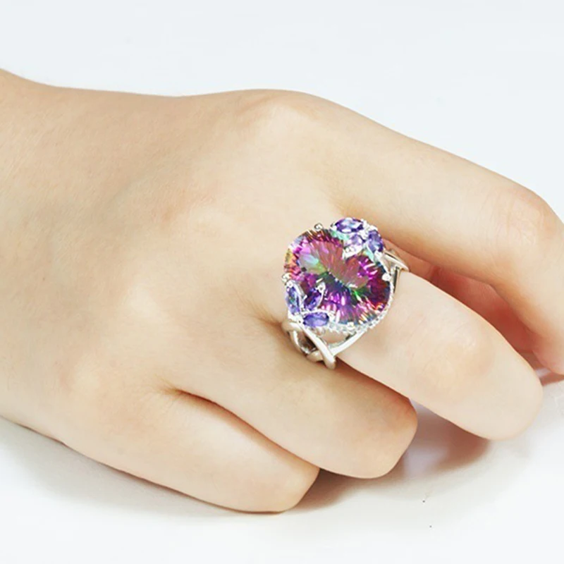 Женское Обручальное кольцо с крупным камнем серебро 925 пробы|Кольца| |