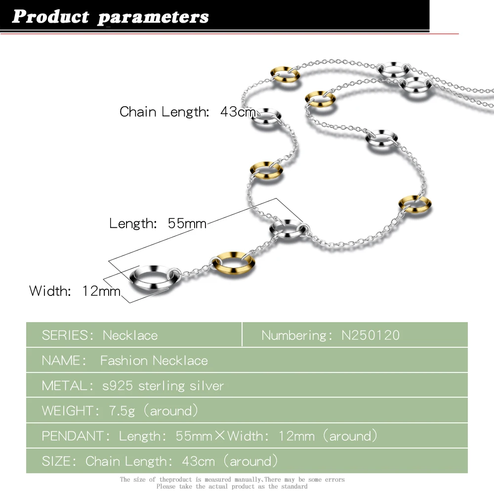 Новые Модные ботильоны с закругленным ожерелье 925 серебряные ювелирные изделия