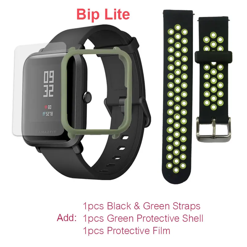 BlackGreenS GreenS F Xiaomi Huami Amazfit Bip Lite умные часы глобальная версия легкие умные часы с 45 днями ожидания gps - Цвет: BlackGreenS GreenS F