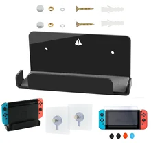 For Nintendo Switch NS Console Wall Mount Holder Dock Shelves Display Storage Stand For Nintendoswitch Tempered Screen Protector