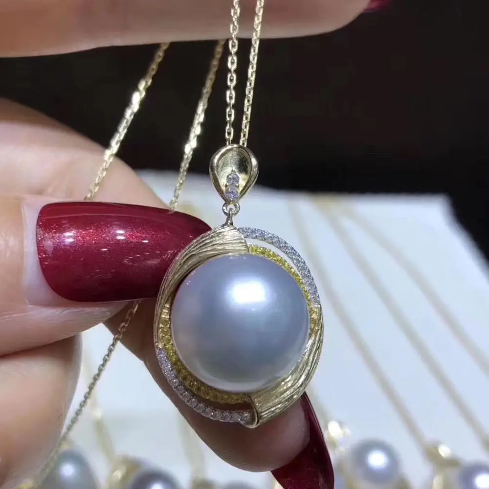 

Популярный стиль 925 Серебряная Подвеска База монтажные детали подвески для Akoya Edison жемчуг кораллы нефритовый бисер