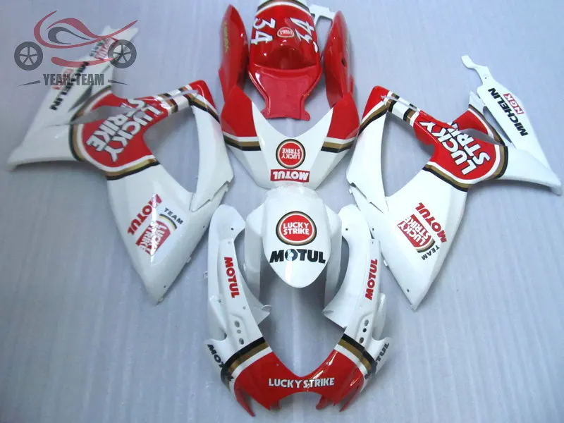 

Customize Injection fairing kits for SUZUKI K6 GSXR 750 600 2006 2007 red white Chinese body repair fairings GSXR600/750 06 07