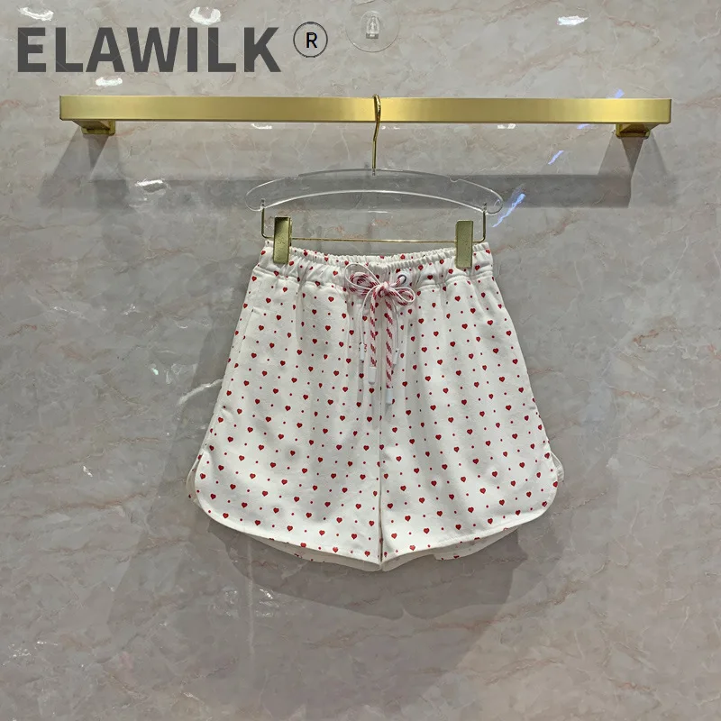 

Шорты женские с завышенной талией, с принтом Love, на завязках