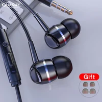 aikswe 3 5mm wired in ear earphones with mic earpiece comforted earbud volume control stereo sport headset for computer pc