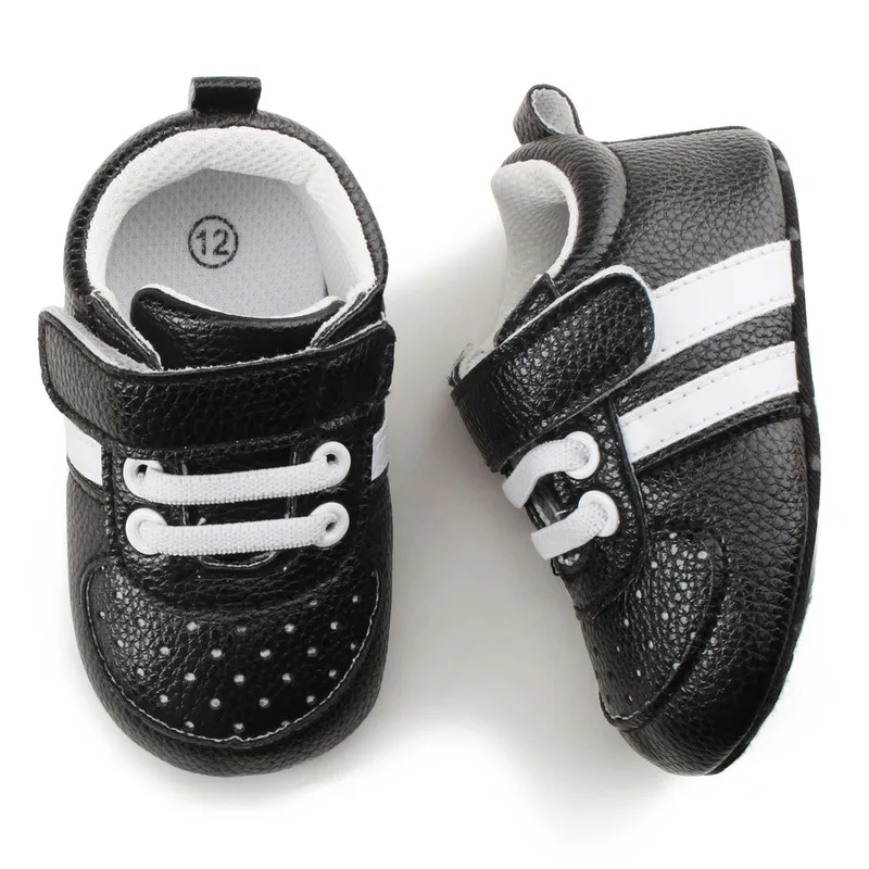 Туфли для новорожденных мальчиков и девочек повседневные Мокасины на липучке с