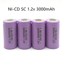 15 pcs high quality sc ni cd rechargeable battery 1 2v 3000mah not tab for led power electric drill