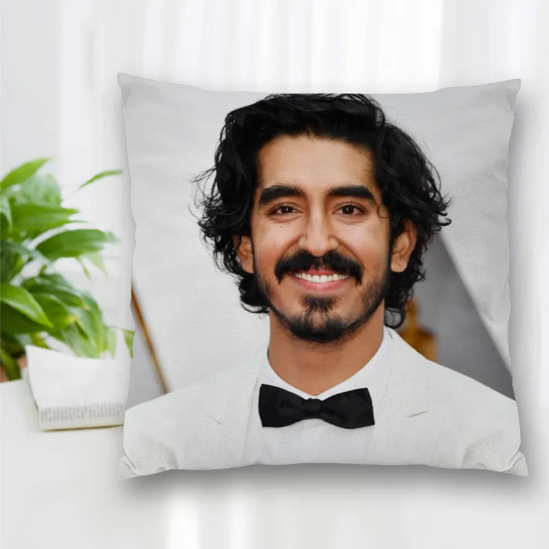 Пользовательская декоративная подушка Dev Patel Actor Slips из полиэстера квадратная 40x40