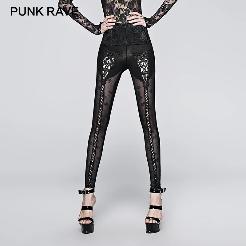 Женские шаровары в стиле панк черные легинсы с тиснением виде Розы|black leggings|legging