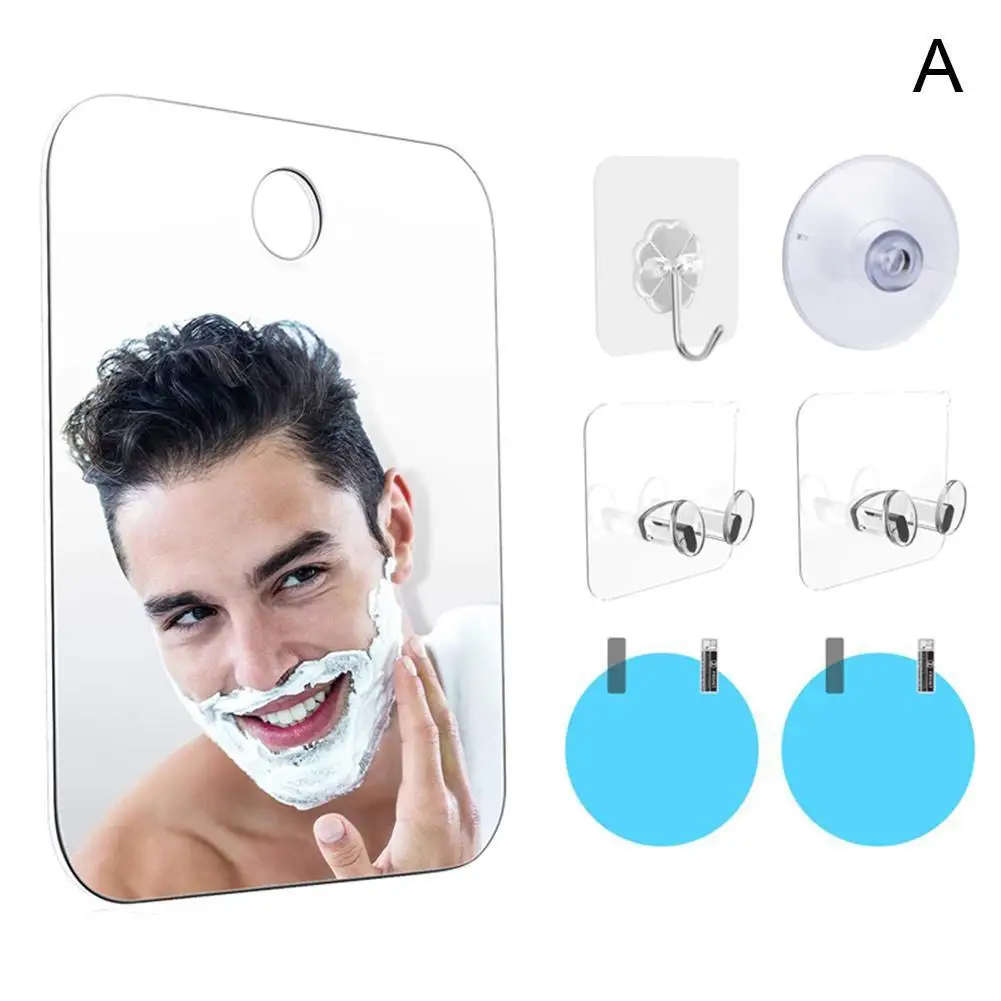 

Men Shaving Mirror Unbreakable Portable Traveling Mirror Anti Fog Shower Mirror Bathroom Fogless Mirror Washroom Utensils & Hook