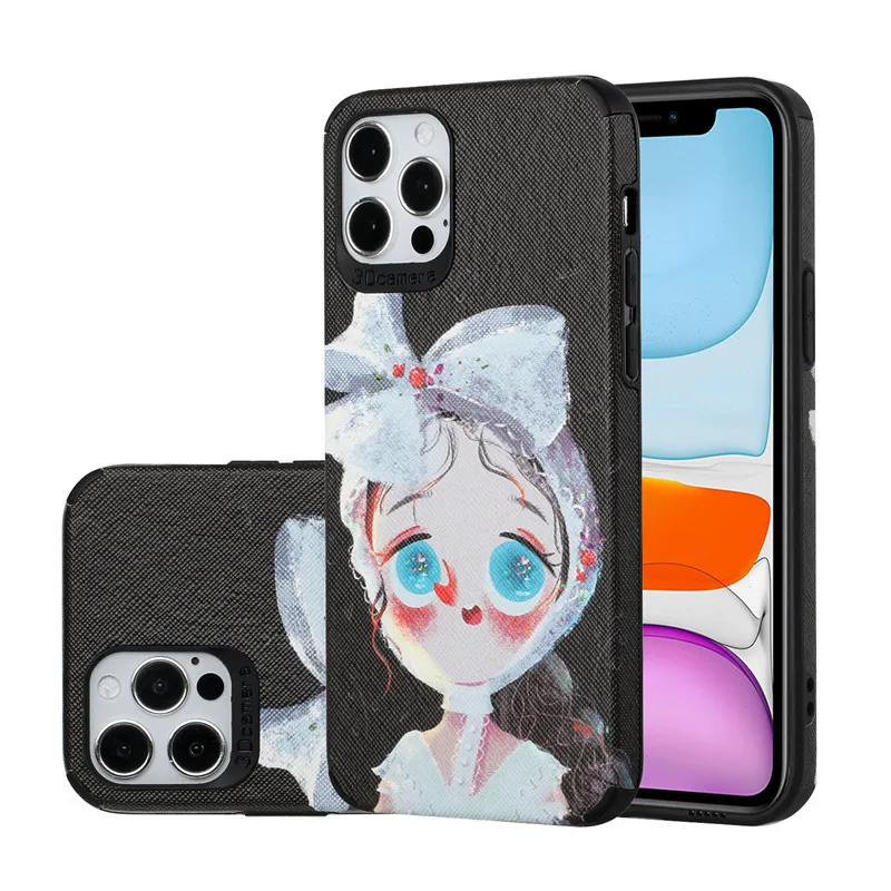 

Cute Cartoon Painted Protective Cover Phone Case For iPhone 12 MiNi 11 Pro Max XR XSMAX X SE2 8 7 Plus Anti-fall Soft Shell Capa
