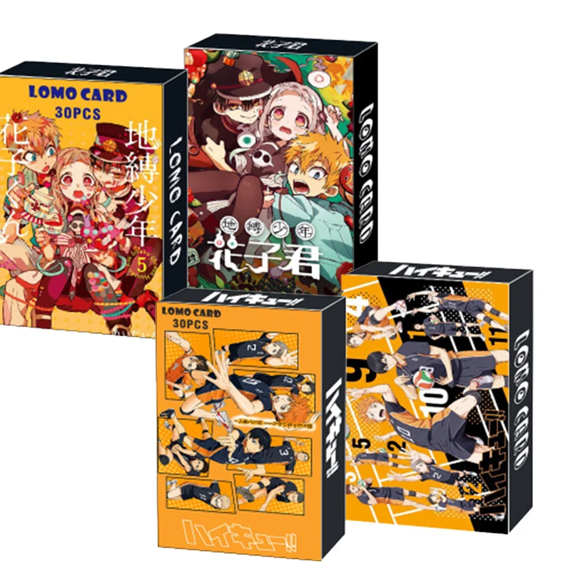 

30Pcs/Box Haikyuu!! Toilet Bound Hanako Kun Mini Postcard Waterproof DIY LOMO Card Scrapbook Decor Stationery Set Collection