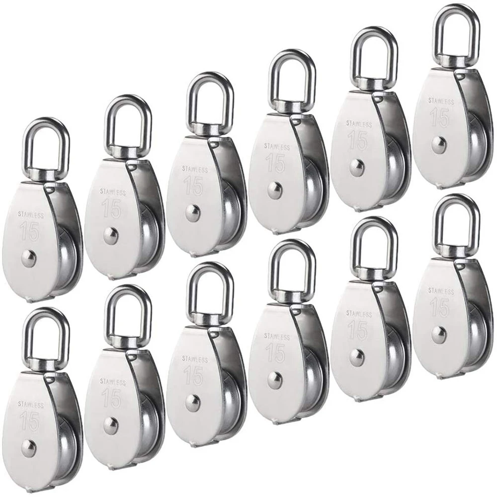 

Новинка-12 шт. M15 блок с одним шкивом 304 из нержавеющей стали подвесной шкив ролик поворотный подъемный трос кабель