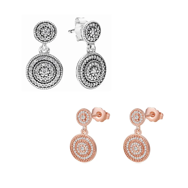 

2 Colors Radiant Elegance Stud Earrings for Women 925 Sterling Silver Jewelry Long Dangle Girls Earrings Clear CZ Shine Jewelry
