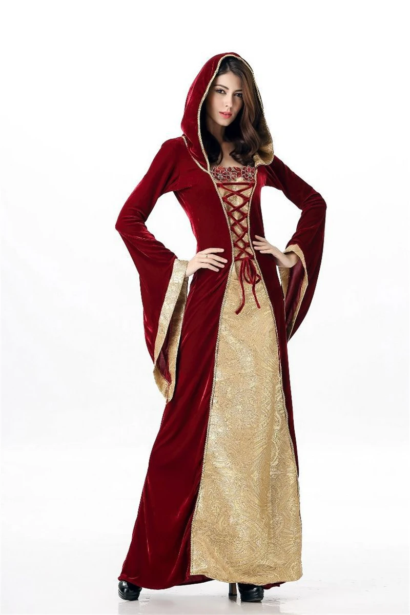 

Halloween Theme Cosplay Clothing Europe Retro Palace Long Skirt Dress Apparel Costumes Adult Christmas Get Together Party