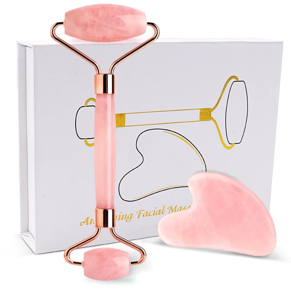 Идентификация для лица натуральный массажер розовый зеленый набор скребка Guasha