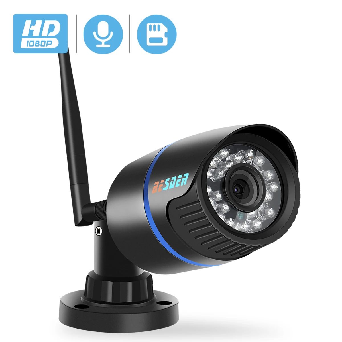 BESDER1080P IP камера Wifi ИК ночного видения SD карта беспроводная камера 2MP аудио запись пуля Onvif CCTV наружное видеонаблюдение