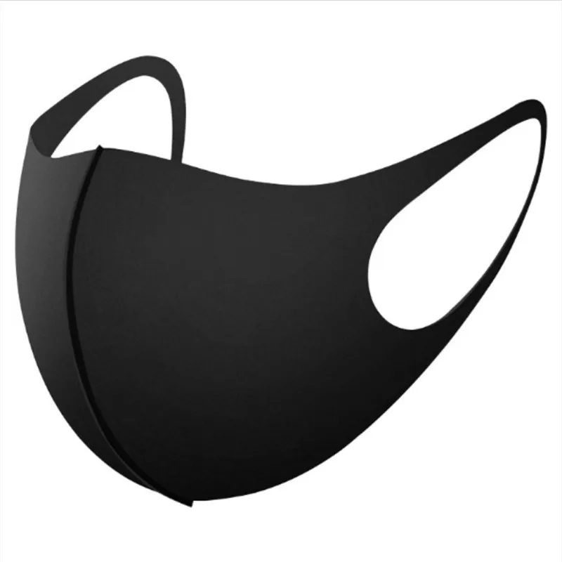 

5PCS Protective Face Mouth Mask Family Father Son Mask Ice Silk Washable Filter Anti Saliva Dustproof Thin Earloop 3D Mask Black