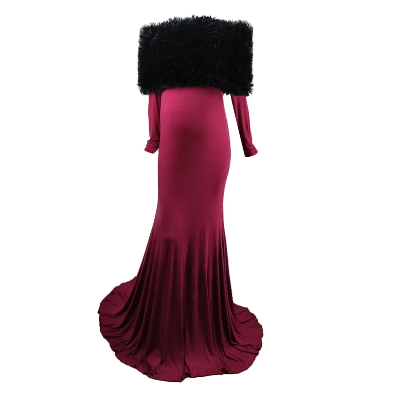 Платье для беременных женщин реквизит фотосъемки цветочные платья меховая шаль