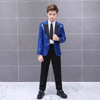 handsome one button sequin kid complete designer boy wedding suit boys attire custom made jacketpantstie 02