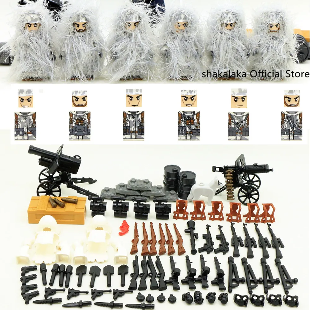 Juego de bloques de construcci&oacute;n modelo SWAT para ni&ntilde;os, juguete de construcci&oacute;n con figuras de las Fuerzas Especiales de la guerra, juguete de aprendizaje, 6 uds.-0