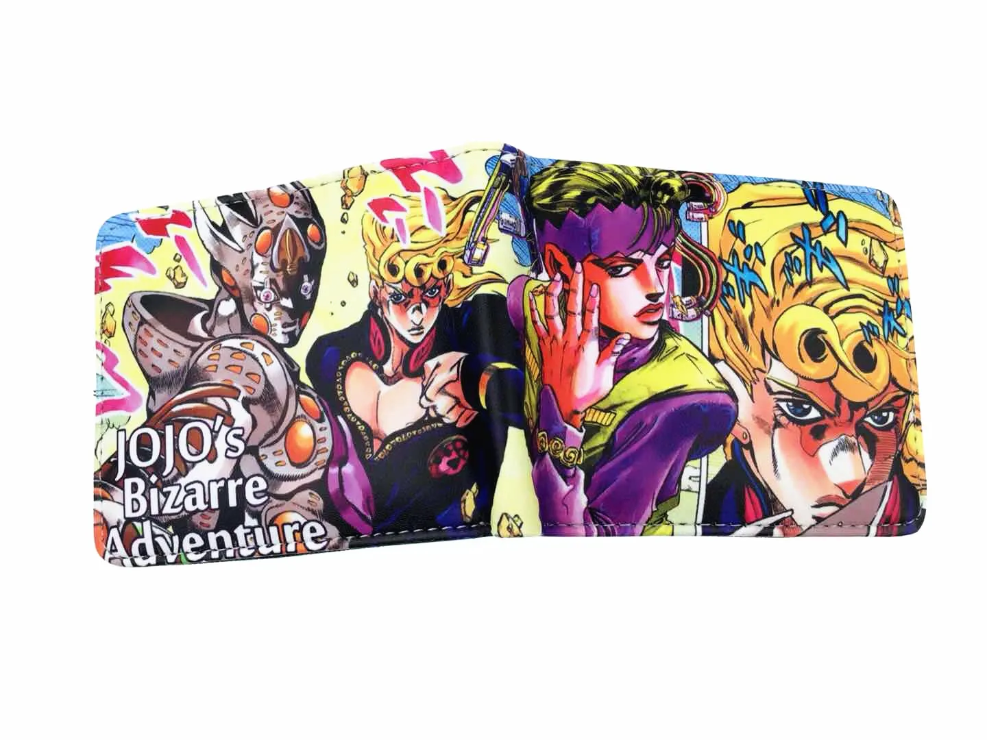 A Аниме JoJo's Необычные Приключения Pu короткий кошелек Двойные фото держатель для карт слой кошелек кожа Мальчики Девочки Монета на молнии карман moneybag - Цвет: A