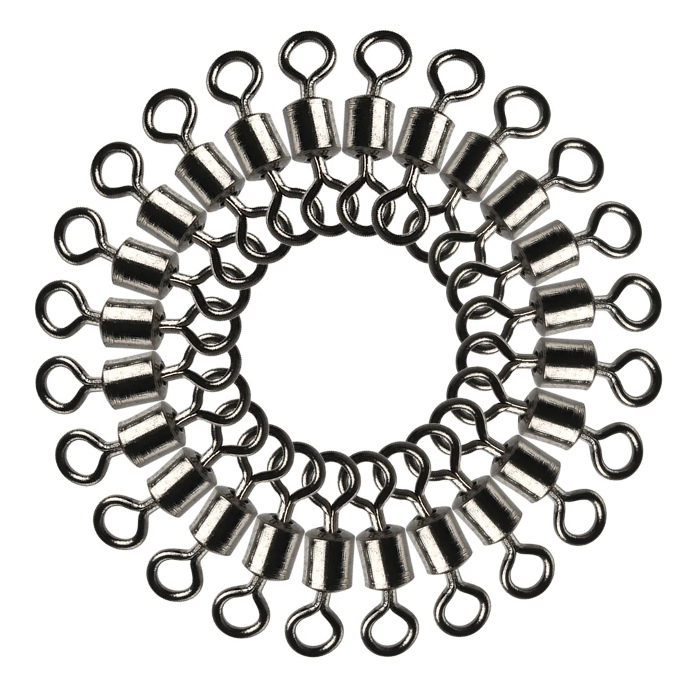 

100PCS Fishing Barrel Bearing Rolling Swivel Solid Ring LB Lures Connector Hot